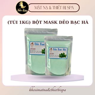 [1kg] Bột Mặt Nạ Dẻo Bạc Hà Cao Cấp Cho Spa - Bột Đắp Mặt Bạc Hà Kiềm Dầu Giảm Mụn
