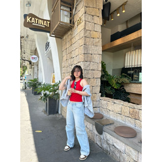 MUST-HAVE ITEM - Quần Jean Dài Ống Rộng Cạp Thấp – Form Suông Rộng, Denim Xuất Xịn