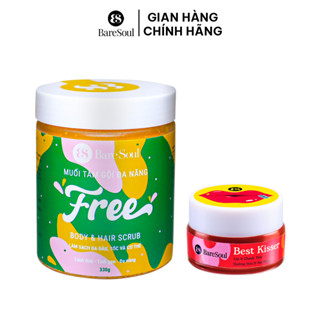  Combo Muối tẩy tế bào chết da đầu BareSoul Free Body & Hair Scrub 330g + Son dưỡng có màu Best Kisser Lip Tint & Cheek 