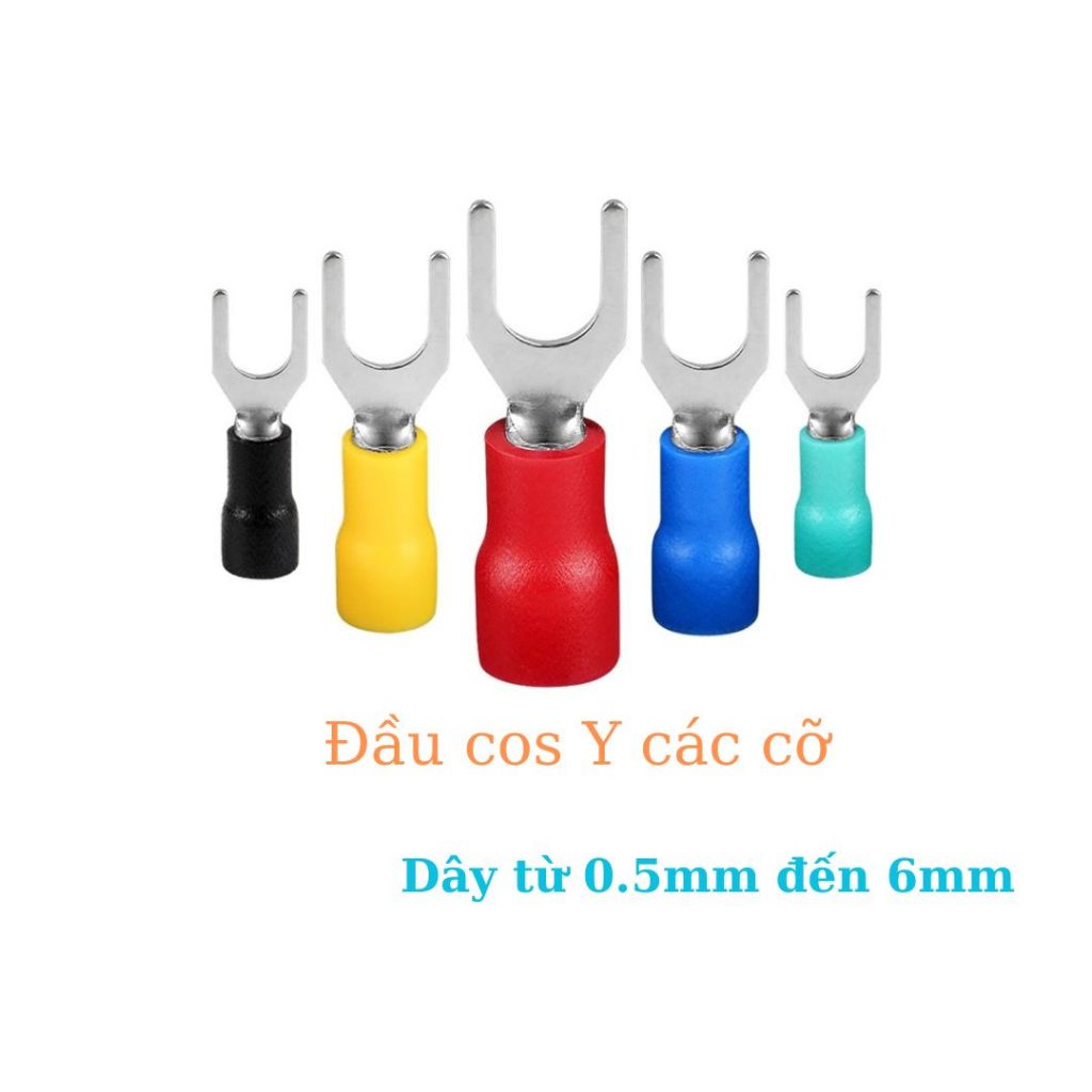 Cos y bọc nhựa, đầu cos chữ y, cos chẻ, cos càng cua, cos SV [ 100 chiếc ]