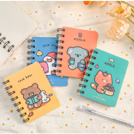 [SỔ TAY A7] Sổ tay mini lò xo A7, 80 trang với trang bìa hoạt hình siêu cute