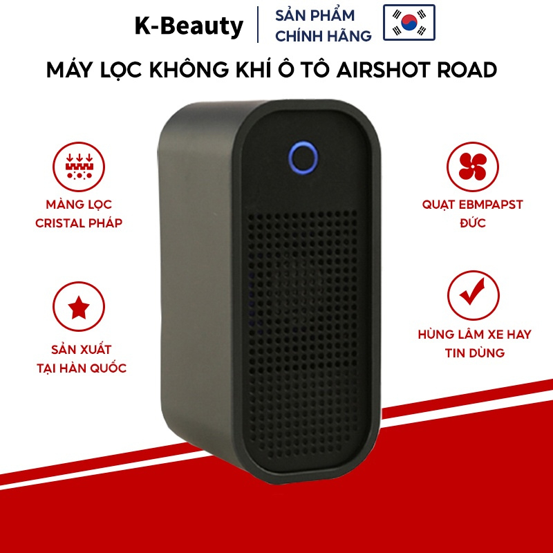 Máy lọc không khí ô tô AIRSHOT ROAD chính hãng Hàn Quốc, khử mùi hiệu quả sạch bụi mịn kháng khuẩn