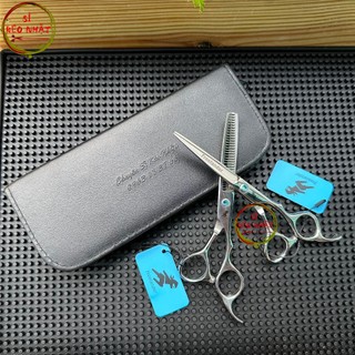 Bộ kéo cắt tóc Freelander Nhật Bản cao cấp MS08 [Mua 1 bộ kéo tặng kèm ví da+2 lược toni&guy+chỉnh kéo]