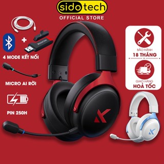Tai nghe chụp tai bluetooth SIDOTECH V9 không dây gaming 3 mode mic rời chống ồn pin 250h có app super bass wirless