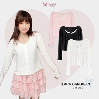 Áo khoác cardigan nữ phối ren chất thun tăm gân hàn mềm co giãn màu trắng hồng đen dáng ôm croptop