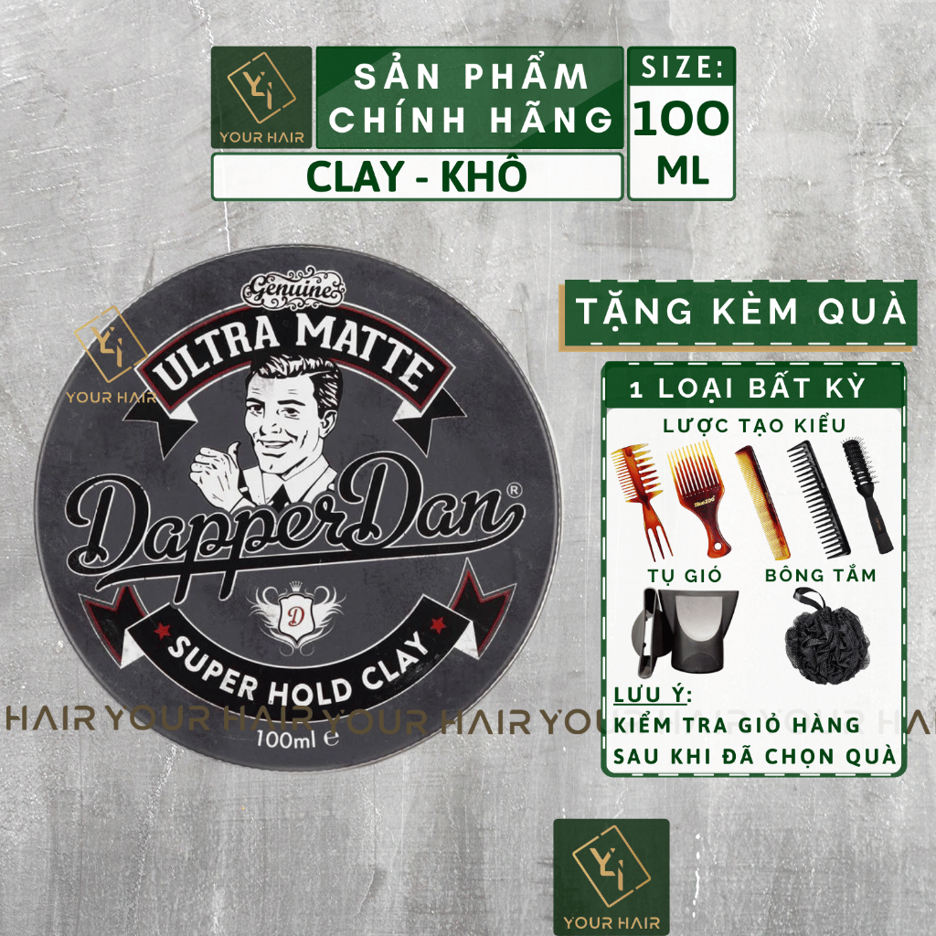Sáp vuốt tóc Dapper Dan Ultra Matte Clay - 100ml