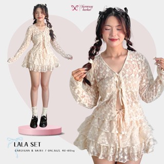 Set đồ nữ áo khoác cardigan croptop ngắn Hàn Quốc áo cardigan mỏng khoác ngoài chân váy ren cao cấp