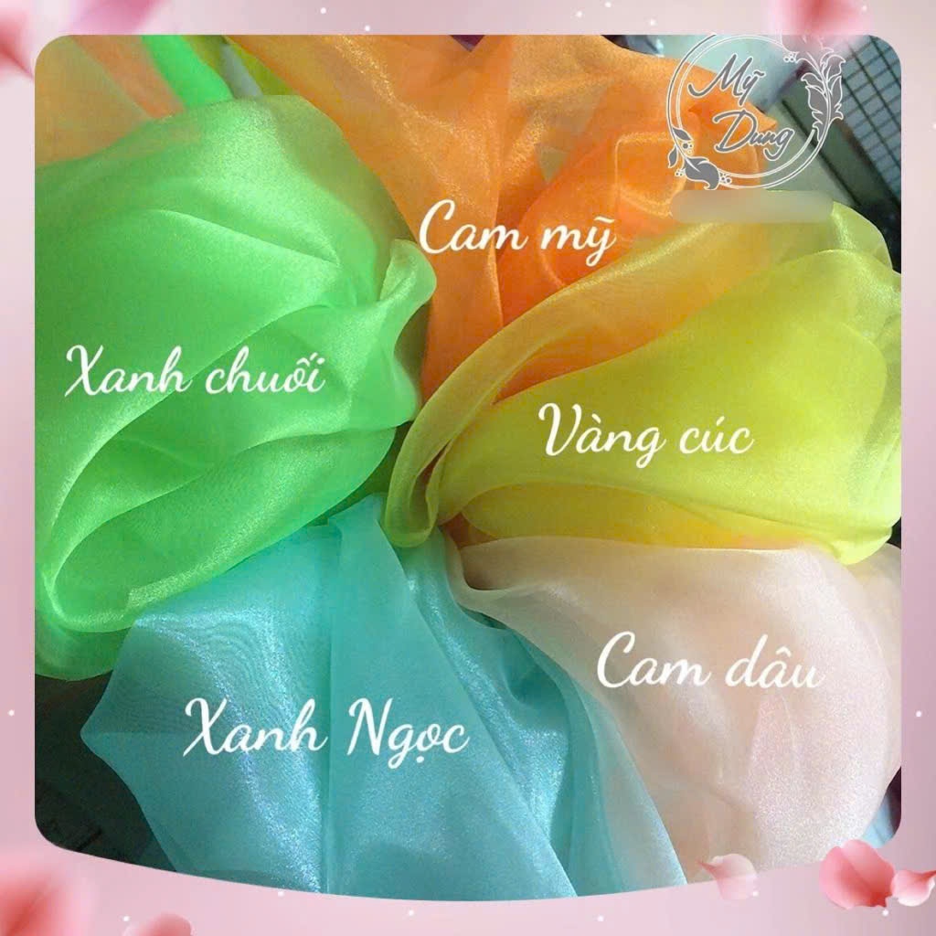  Vải voan cát kiếng khổ 1m5 -  Chuyên dùng may Scrunchies Hoa vải,.. Chất hơi cứng đơ đơ nhẹ 