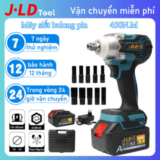 máy siết bulong pin JLD 128VF động cơ không chổi than máy bắn bulong makita 2 Trong1 Kèm bộ phụ kiện