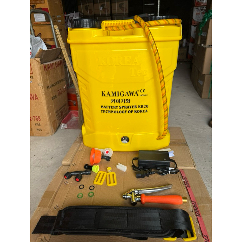 BÌNH XỊT ĐIỆN 1 BƠM KAMIGAWA - ẮC QUY LỚN 12V 12AH - BƠM RUỘT ĐỒNG