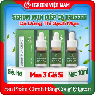  💎 Giá Sỉ 3 Hộp Serum Diếp Cá IGREEN 10ml - Hỗ Trợ Giảm Mụn Làm Mờ Thâm Se Khít Lỗ Chân Lông 💎 