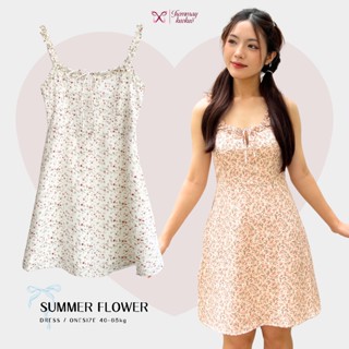 Váy 2 dây hoa nhí dáng ngắn đầm hoa nữ ôm eo dáng xoè thắt nơ dễ thương kiểu Hàn Quốc váy nữ cao cấp