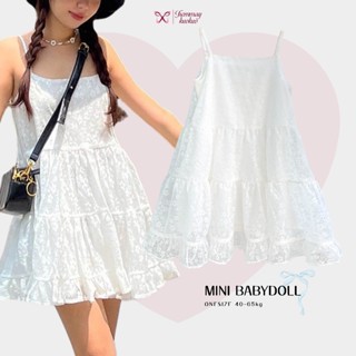 Váy babydoll 2 dây hoa nhí dáng ngắn váy denim đầm nữ dễ thương tơ ren bồng bềnh công chúa cao cấp