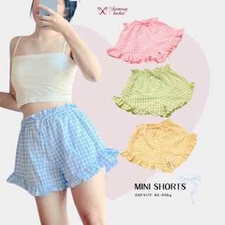 Quần ngủ nữ dáng quần short đùi cạp chun nơ hoạ tiết caro quần đùi trắng mặc nhà dễ thương cao cấp