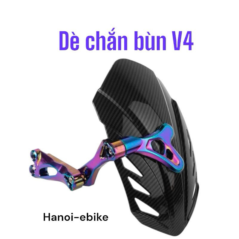  Dè chắn bùn V4 sợi carbon phía sau  CNC cao cấp vân đẹp cho xe điện ko kèm lục giác 