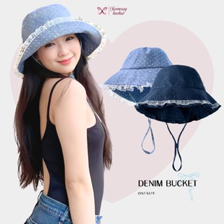 Mũ chống nắng vải vành tròn rộng dáng mũ bucket nữ đi biển nón tai bèo nơ hoa ren tiểu thư lolita