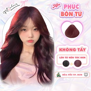 Thuốc nhuộm tóc, Thuốc nhuộm tóc màu PHÚC BỒN TỬ, Mouhair, tặng oxi trợ dưỡng,bao tay, mũ trùm, bịt tai.