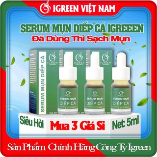  💎 Giá Sỉ 3 Hộp Serum Diếp Cá IGREEN 5ml - Hỗ Trợ Giảm Mụn Mờ Thâm Dành Cho Mọi Loại Da 💎 
