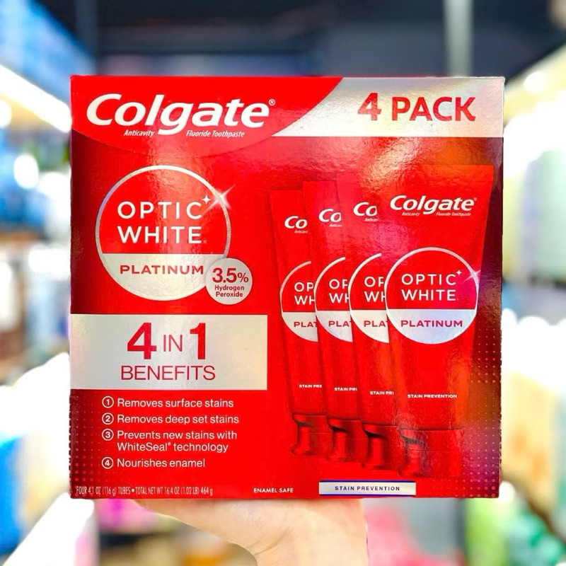 Set Kem đánh răng colgate optic white Mỹ 372g, 464g