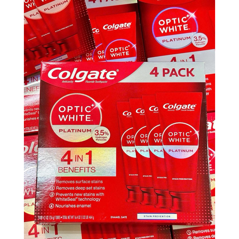Kem đánh răng Colgate Optic White set 4 cây