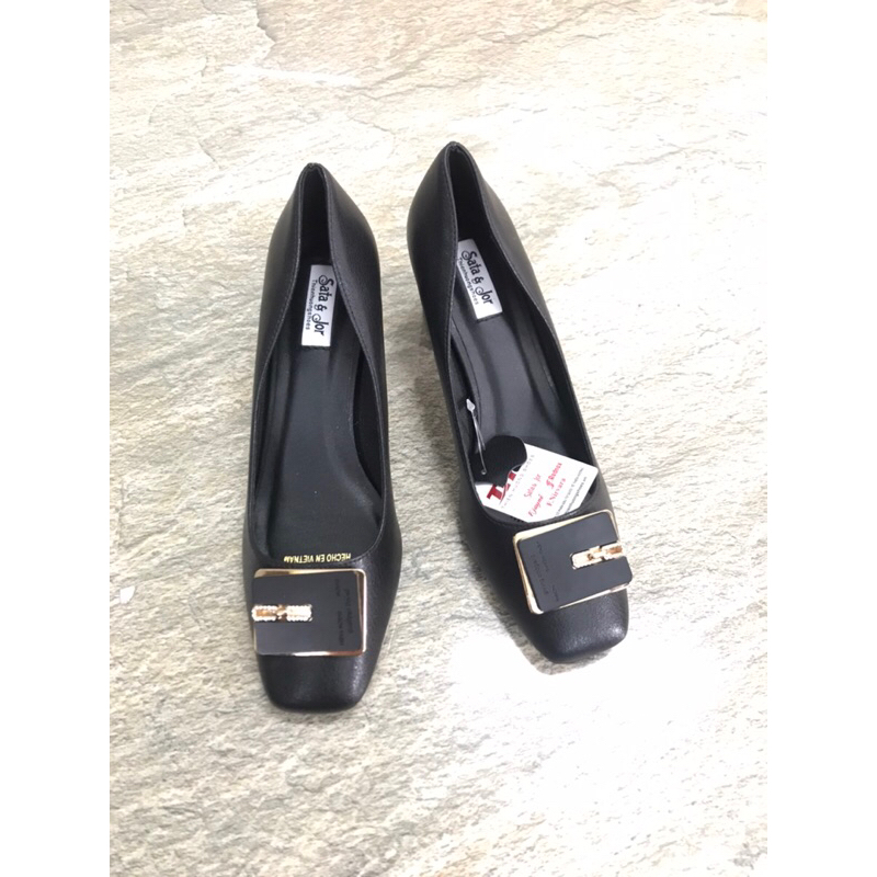 Giày thời trang 6p Sata&Jor mũi vuông gót to mới