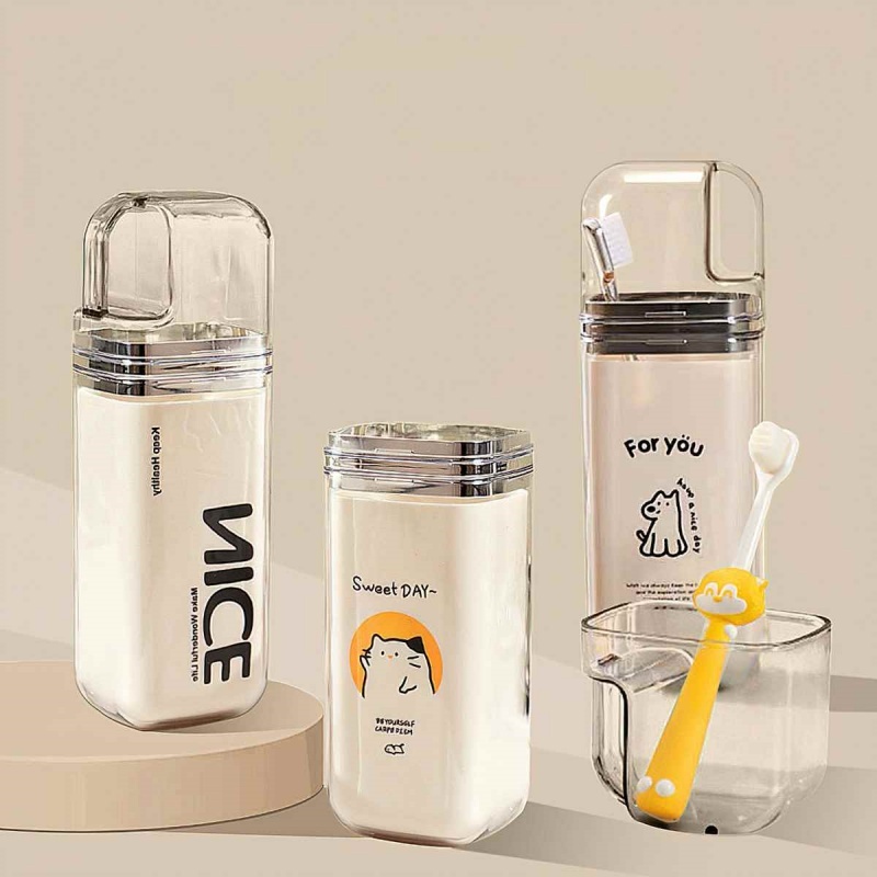 Hộp đựng kem đánh răng du lịch,bộ cốc đánh răng du lịch nhỏ gọn tiện lợi cầm tay mang đi-DREAM