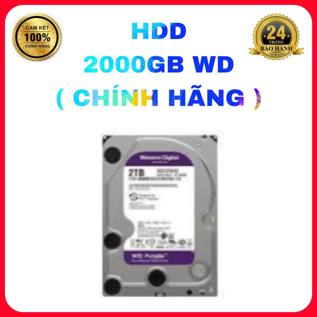 Ổ Cứng HDD 2000GB WD Purple chuyên CAMERA