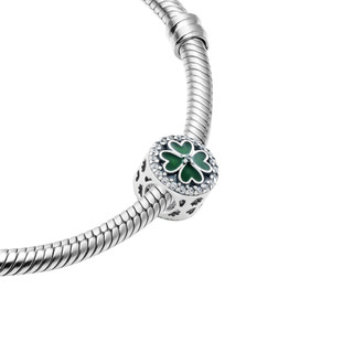 Hạt charm xỏ DIY PNJSilver hình cỏ 4 lá 00XMW060001