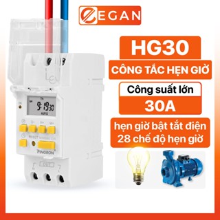 Công tắc hẹn giờ bật tắt điện 220V HG30 công suất lớn 30A, 28 chương trình và có thời gian chính xác