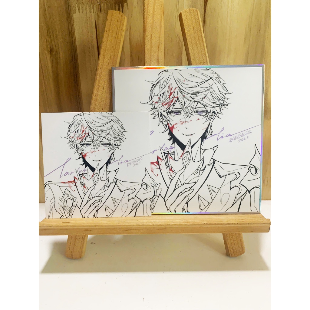 Giấy hình shikishi card fangoods goods artist Childe Tartaglia Đen Trắng Genshin Impact