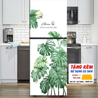  Miếng dán decal tủ lạnh lá cây nhiệt đới TỦ LẠNH 35   