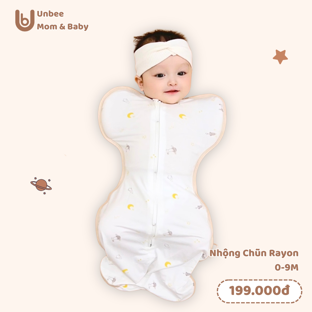 Nhộng Chũn, Kén Ngủ Cho Bé Sơ Sinh Chính Hãng UNBEE Chất Rayon Mềm Mại Co Giãn 4 Chiều