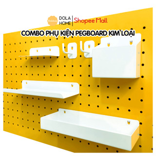 Phụ kiện hộp bút + khay đựng + kệ L ngắn + kệ L Dài + móc treo Dola Home - Phụ kiện bảng lỗ Pegboard kim loại