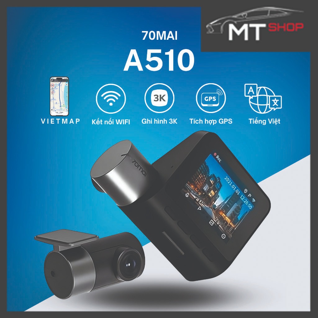 [NEW] Camera hành trình 70mai Dash Cam A510 - Bản quốc tế, hỗ trợ Tiếng Việt