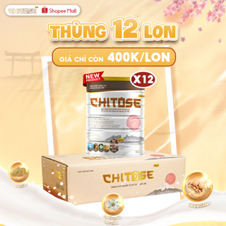 Thùng 12 hộp sữa Chitose Nhật Bản hỗ trợ xương khớp, ổn định đường huyết cho người cao tuổi hộp 650G