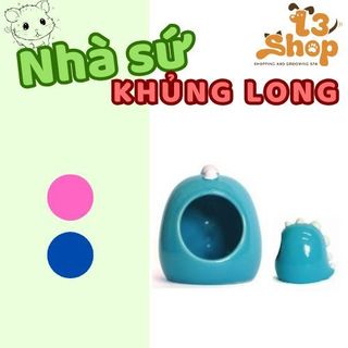 nhà sứ khủng long 2 size cho hamster, nhím, bọ baby, sóc, chinchila,...  - T3 PETS SHOP