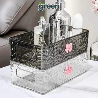 Khay nhựa trong suốt Greenhome, Khay đựng đồ vân kim cương sang trọng, đựng mỹ phẩm đựng đồ đa năng