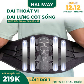 Đai Lưng Cột Sống HALIWAY Hỗ Trợ Điều Trị Thoái Hóa Cột Sống Thoát Vị Đĩa Đệm Đau Thần Kinh Tọa Trọng Lượng Nhẹ ĐTV3