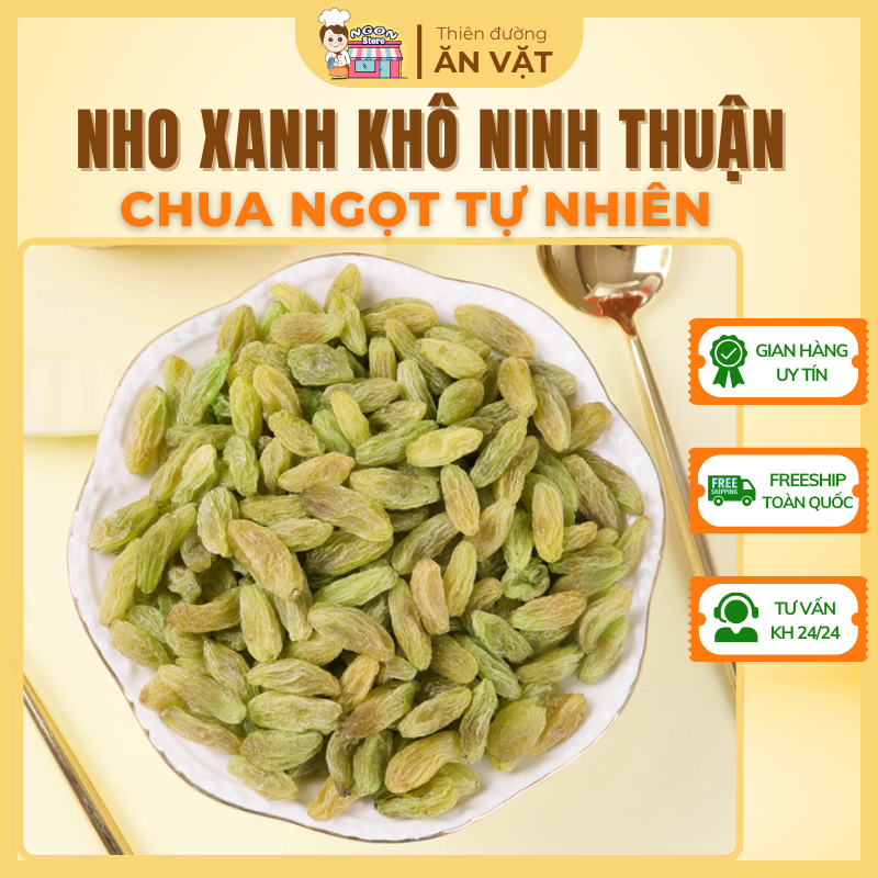 🍇LOẠI 1🍇 Nho Xanh Khô Bình Thuận - Đặc Sản Tự Nhiên - Nho Khô Xanh - Đồ Ăn Vặt NGONSTORE
