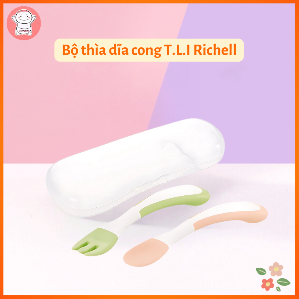 Bộ thìa dĩa cong T.L.I RICHELL cho bé