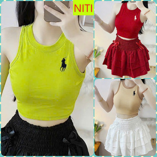   CRTUN2142  ÁO CROPTOP KIỂU 3 LỖ NỮ IN NGỰA CO GIÃN CHẤT BORIP MÁT MÀU ĐỎ ĐEN TRẮNG NÂU XANH HỒNG SIÊU CÁ TÍNH 