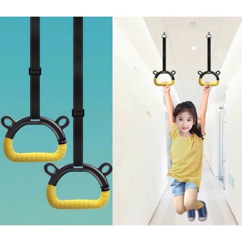 Bộ 2 Vòng Và Dây Treo Xà, Gymnastic Rings Cho Trẻ Em Tăng Chiều Cao Chống Gù Lưng - Vòng Đu Xà Đơn C