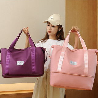 Túi du lịch 2 tầng đa năng, túi xách cỡ lớn chống thấm, có cài vali tiện lợi