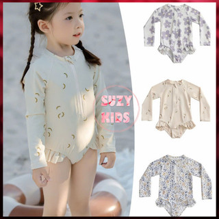  Bikini 1 Mảnh Dài Tay Cho Bé Gái Đi Biển Đồ Bơi Trẻ Em Kèm Mũ 2025 Phong Cách Hàn Quốc DB03 