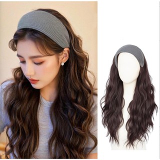 (TẶNG LƯỚI) Tóc giả nữ nguyên đầu kèm băng đô cao cấp dài 60cm - CÀI XÁM BE