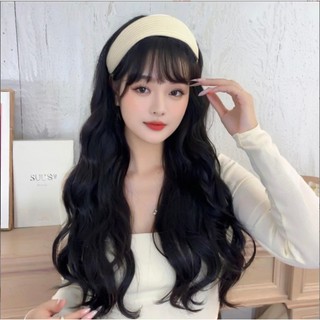 (TẶNG LƯỚI) Tóc giả nữ nguyên đầu kèm băng đô cao cấp dài 60cm - CÀI XÁM BE