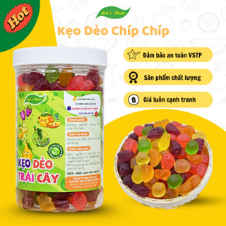 Kẹo dẻo chip chip 500 gram Let's Nuts mix đủ vị - Đồ ăn vặt dẻo ngọt dịu vị dâu, xoài, dưa lưới, nho