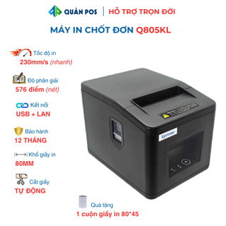 Máy in hóa đơn Xprinter T80L kết nối điện thoại, in chế biến, in bar bếp, in live stream