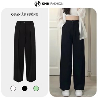  Quần Tây Nữ Ống Rộng Cạp Cao Công Sở 1 Cúc Và 2 Cúc Quần Âu Nữ Ống Đứng Dáng Suông Chất Vải Cao Cấp 