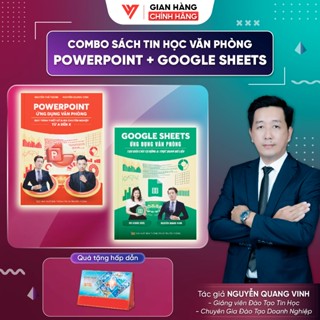 Combo 2 Sách PowerPoint Và Google Sheet Ứng Dụng Văn Phòng Kèm Khoá Học Online